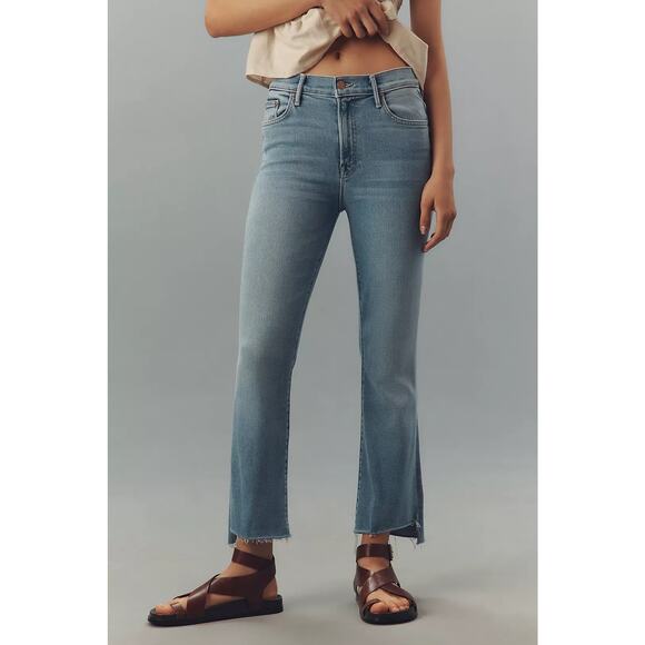 MOTHER The Insider Crop Step Fray Jeans Size 25 Blue - Picture 2 of 13